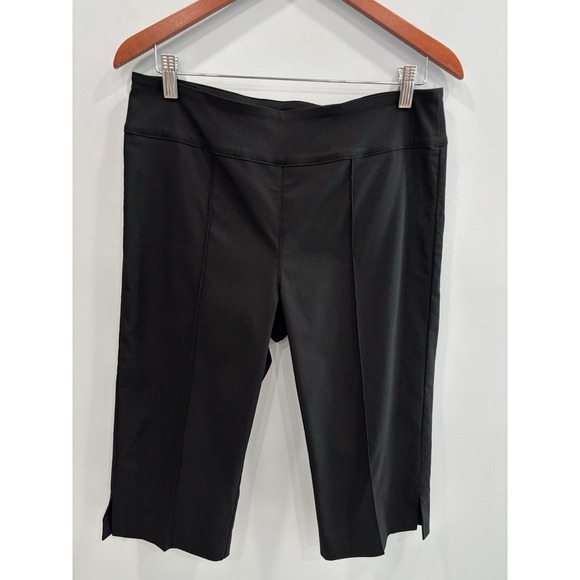 Elliott Lauren Control Stretch Capri Pants Size 10 Black Pull On NWT Minimalist - Picture 2 of 9